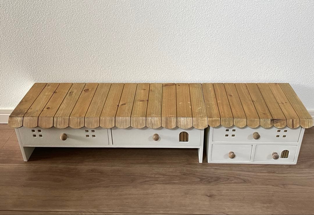 サリュ　おうちモニタースタンド　おうち3引き出しラック