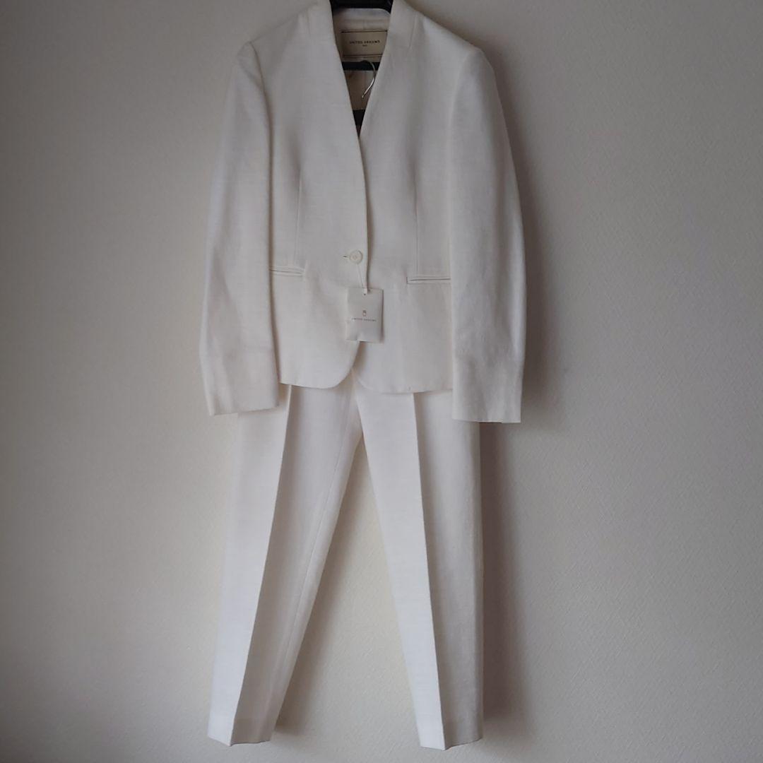 ユナイテッドアローズ　スーツ　白　ジャケット34　パンツ36