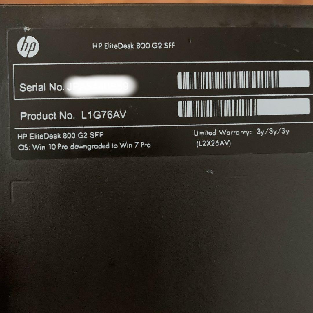 Hp EliteDesk800G2 i7-6700メモリ12GB Office