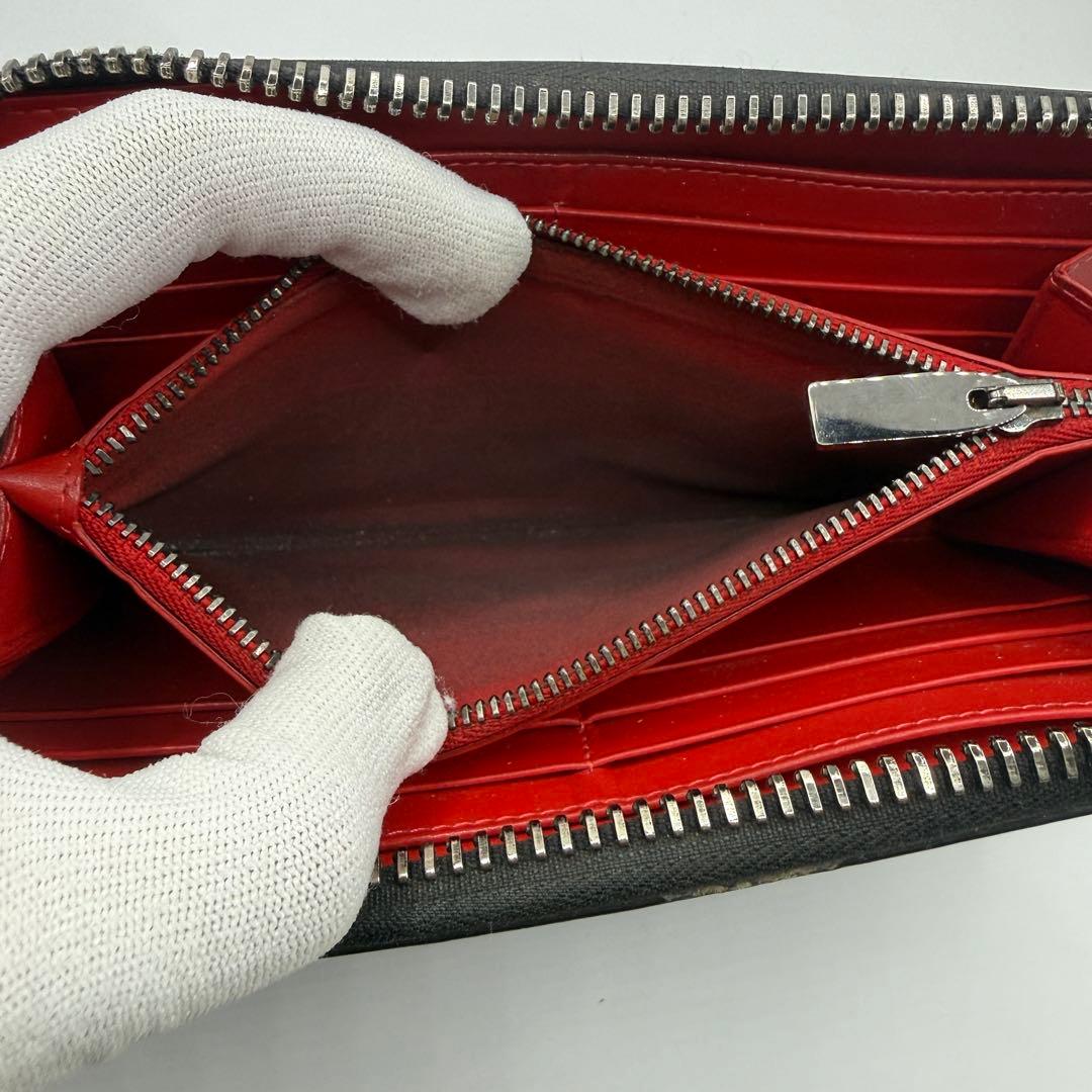 【人気】ルブタン 長財布 パネトーネ ラウンドジップ　ブラック　レザー