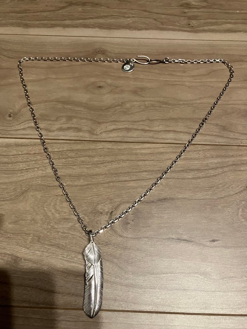 ゴローズ　上銀特大フェザー左向き＋太角チェーン＋オールドフック＋太陽メタルセット