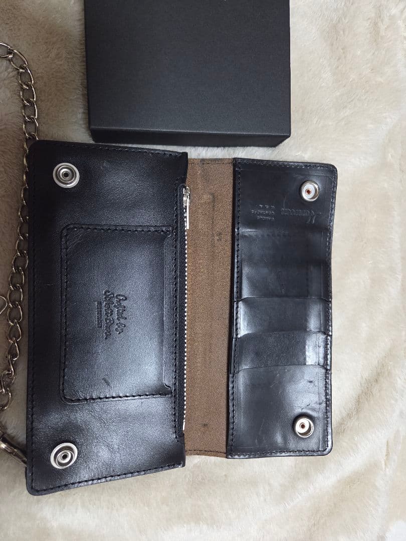 schott ブラック　長財布 チェーン付き