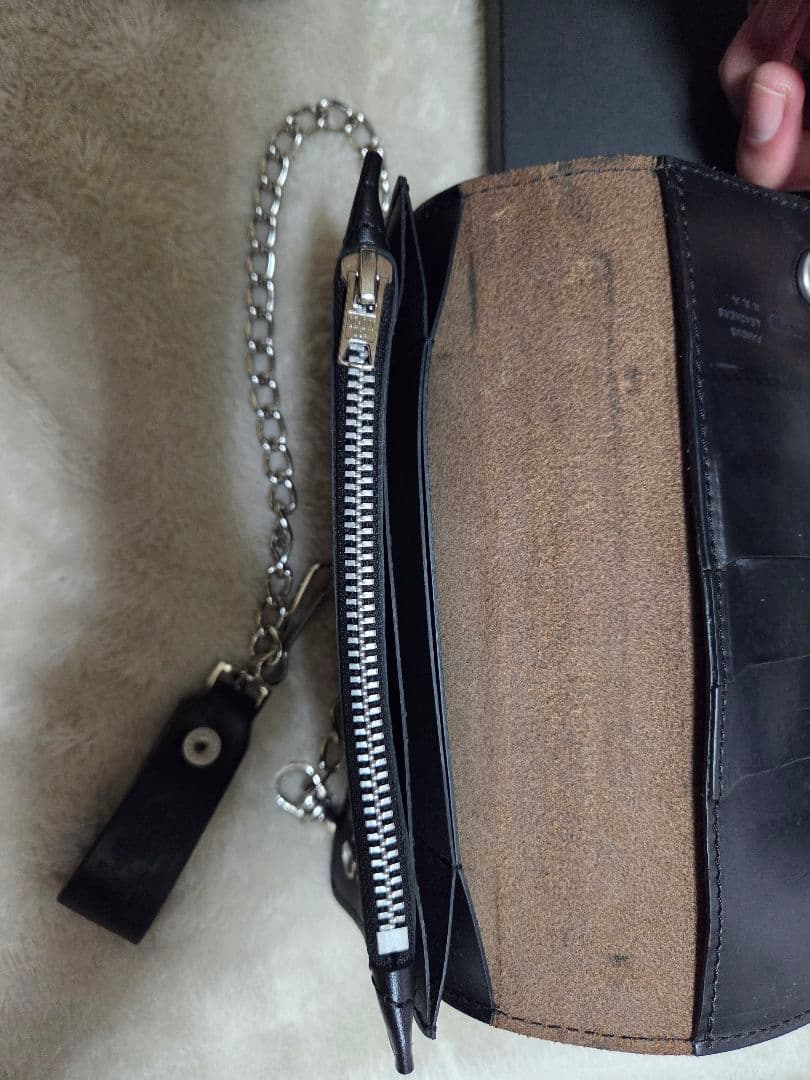 schott ブラック　長財布 チェーン付き