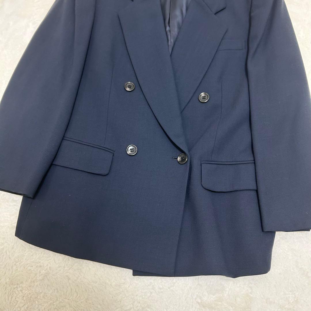 【美品】バーバリー スーツ セットアップ ネイビー 15号 ダブルブレスト