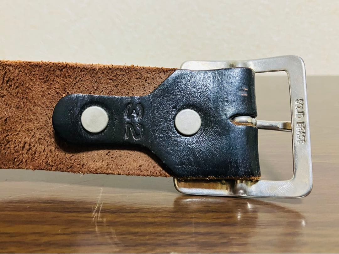 HTC レザーベルト　スタッズベルト　エンドオンリー　ブラック