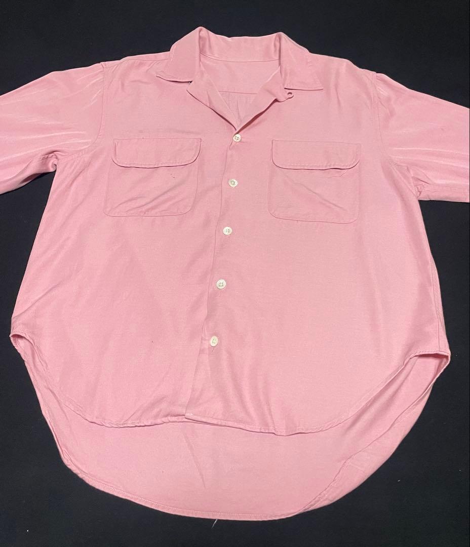60's チェリーピンクレーヨンシャツ