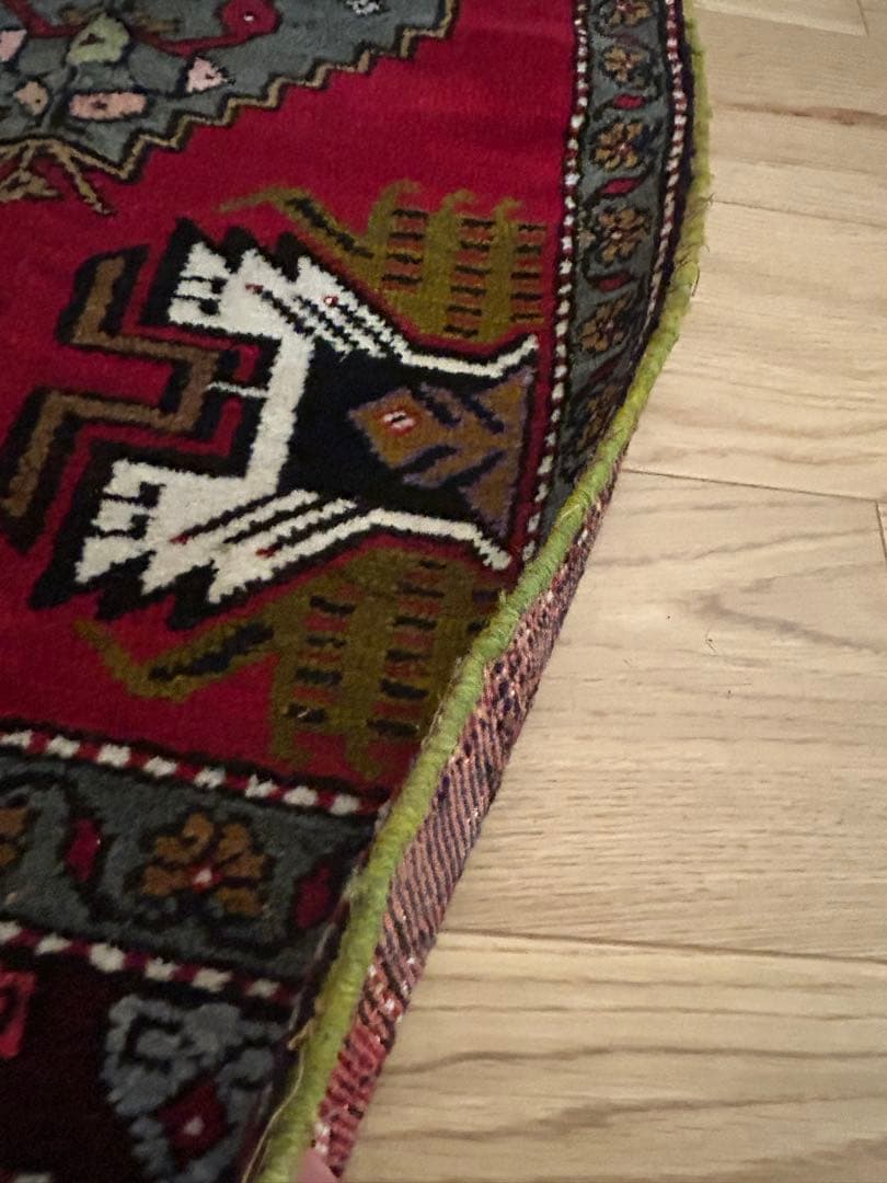 週末セール・トライバルラグ・トルコヴィンテージラグ・ウール約51×100cm