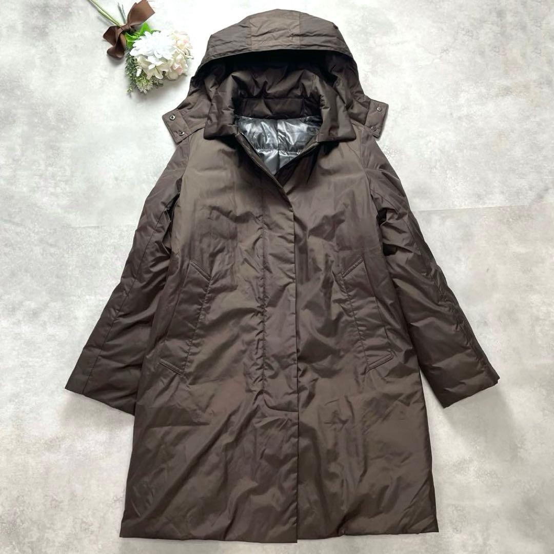 高級感✨マッキントッシュロンドン ロングダウンコート ブラウン 38 フード付き