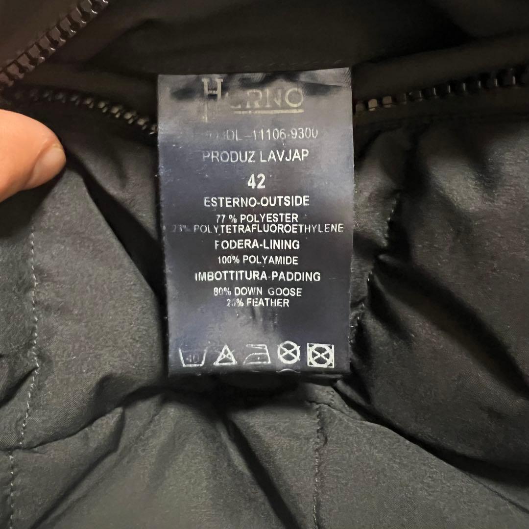 【極美品】 ヘルノ ラミナー ウィンドストッパー ダウンジャケット 42 黒