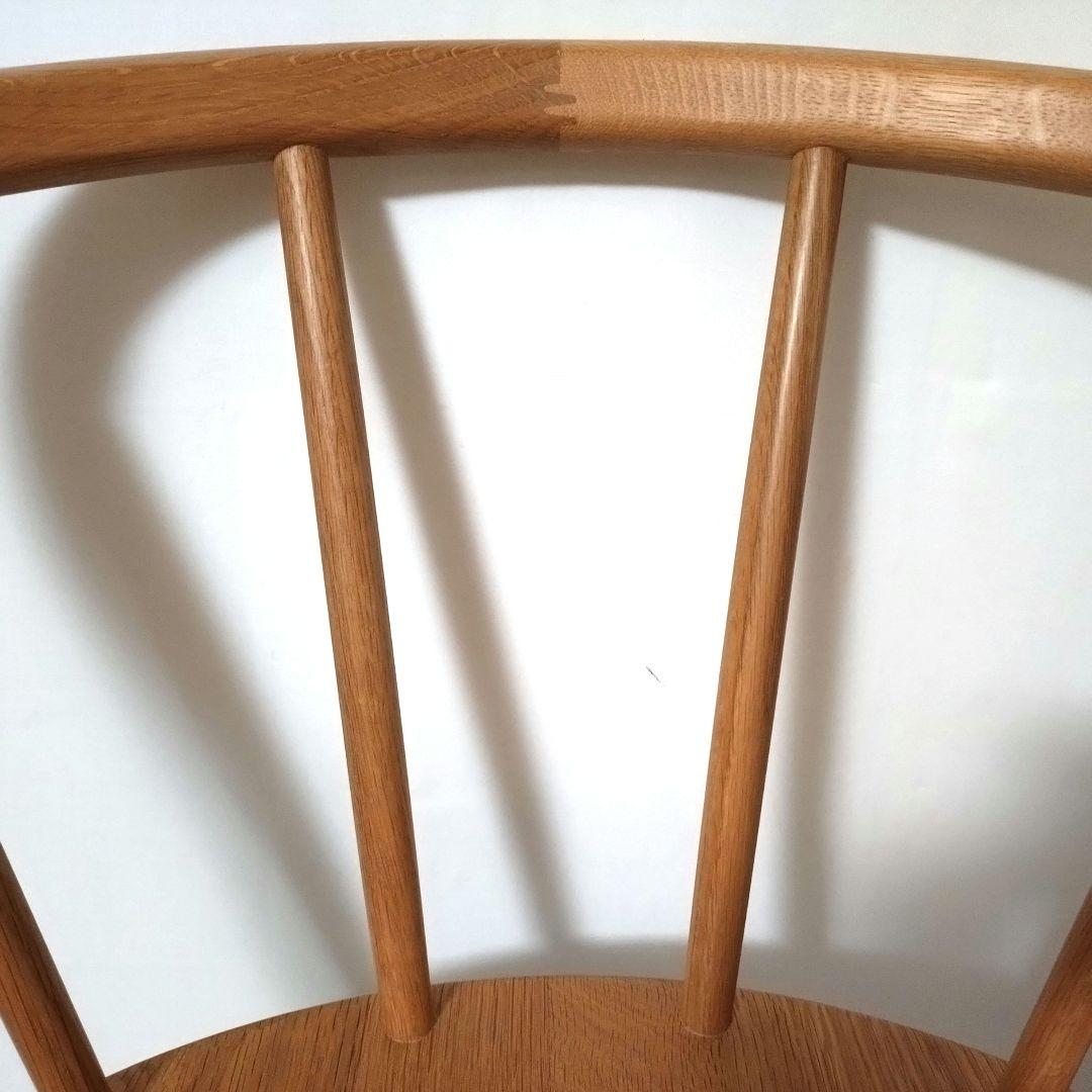 美品　無印良品　アームチェア ②　ダイニングチェア　オーク材　丸脚　送料無料