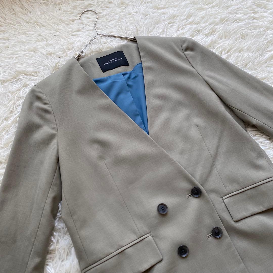 グリーンレーベルリラクシング ノーカラー セットアップ パンツスーツ M