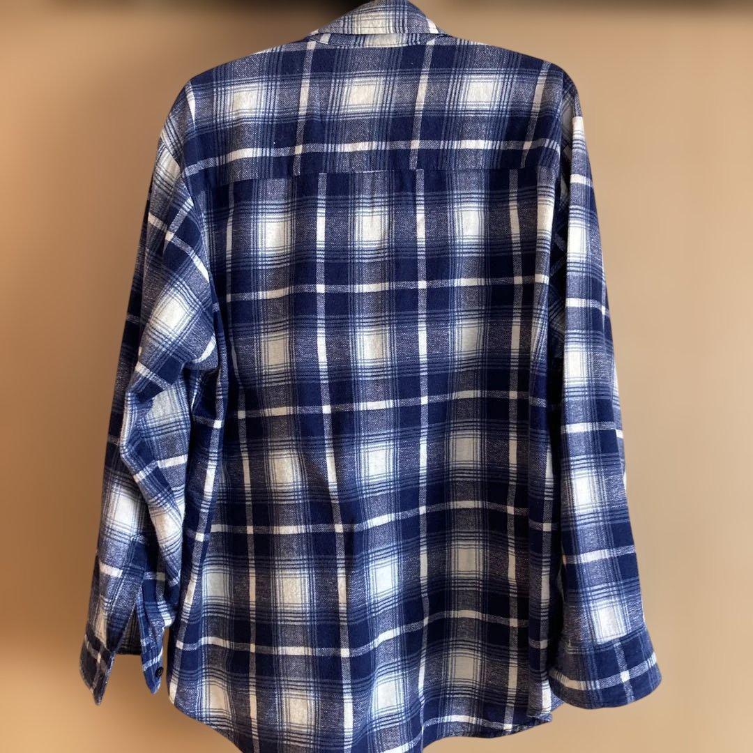 90's essentials プリントネルシャツ　L シャドーチェック