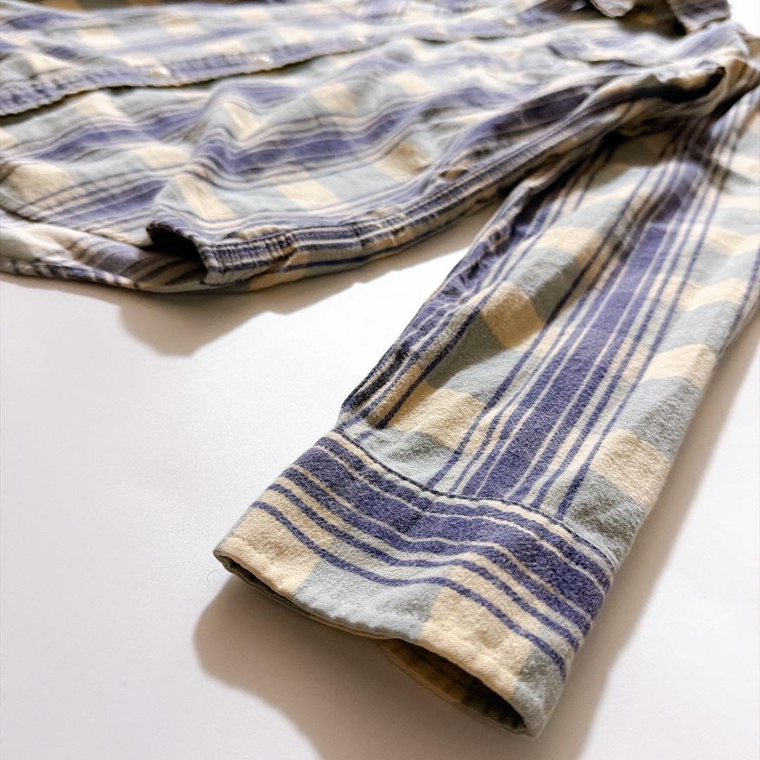 RRL ラルフローレン タータンチェック ネルシャツ ブルー S ヴィンテージ