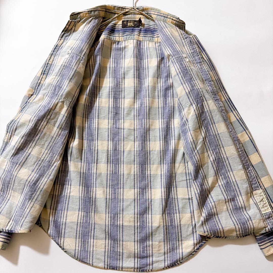 RRL ラルフローレン タータンチェック ネルシャツ ブルー S ヴィンテージ