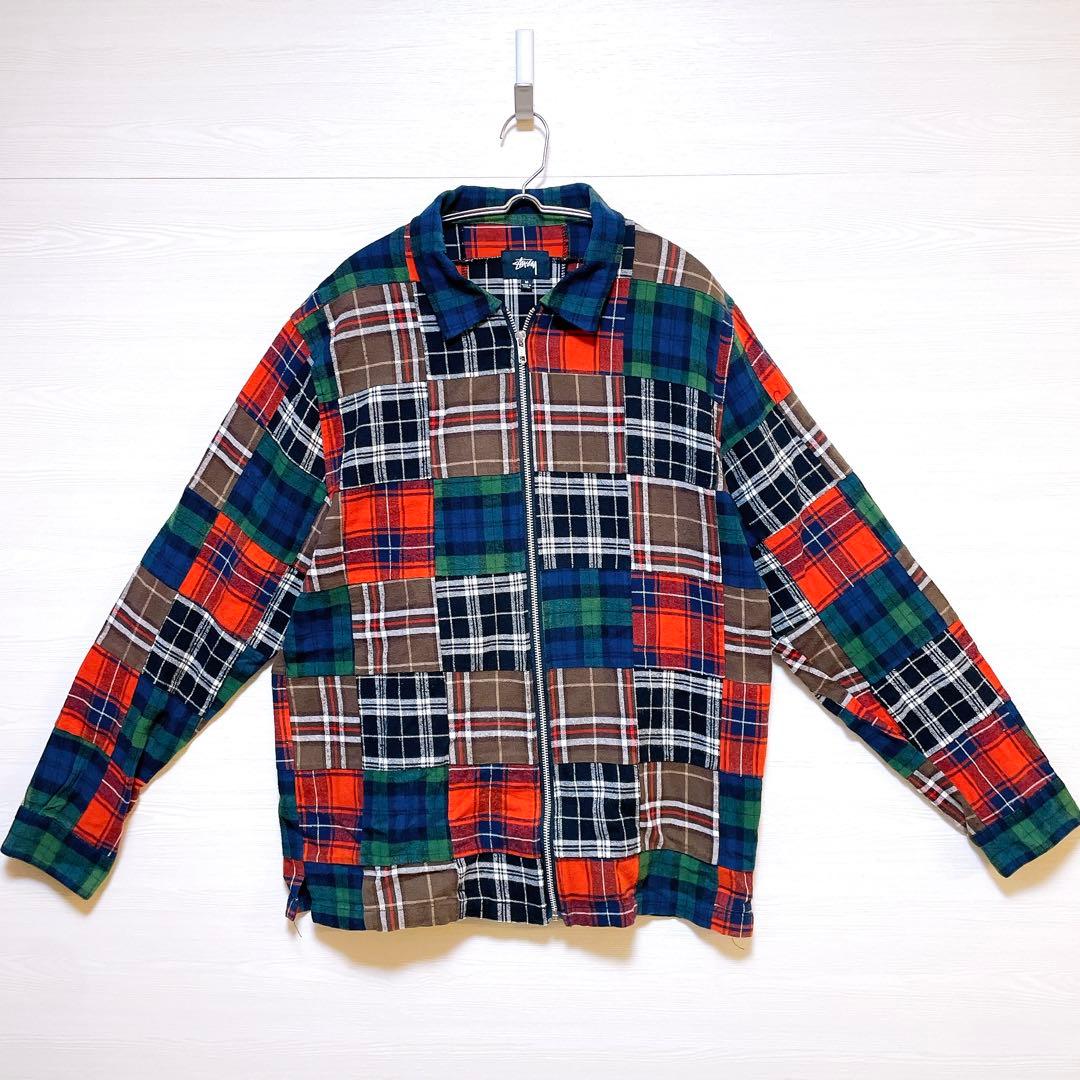 激レア オールドステューシー パッチワーク ジップ ジャケット チェック M
