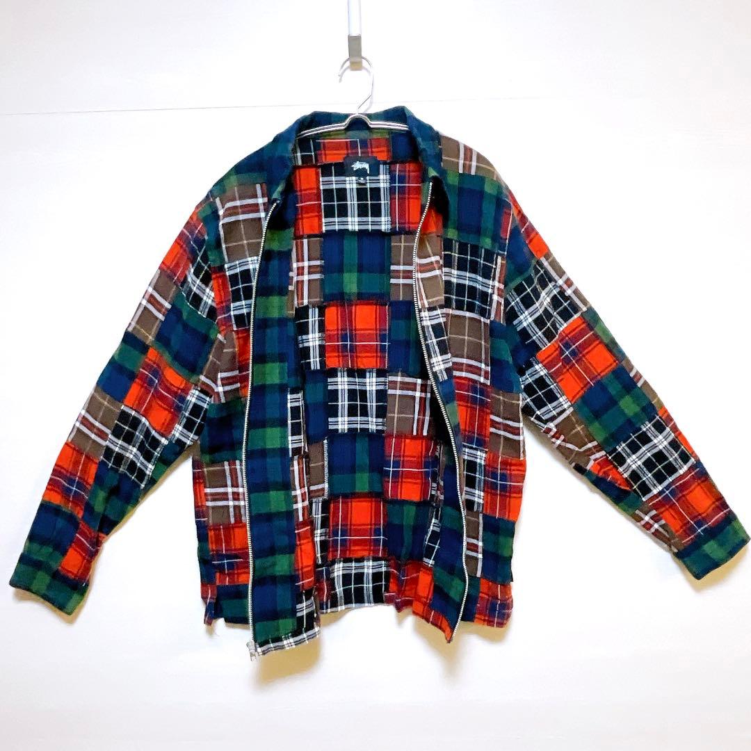 激レア オールドステューシー パッチワーク ジップ ジャケット チェック M