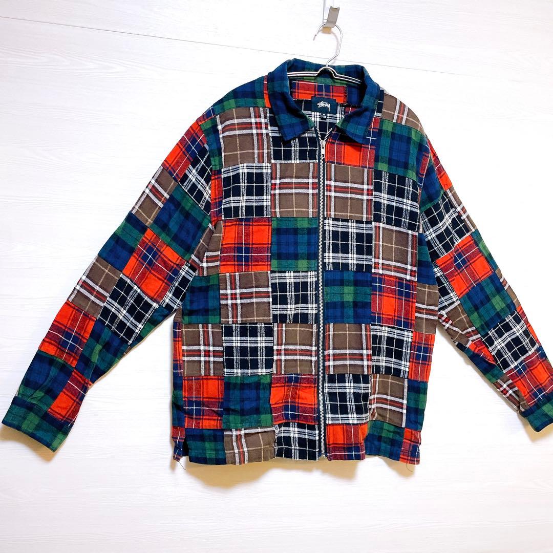 激レア オールドステューシー パッチワーク ジップ ジャケット チェック M