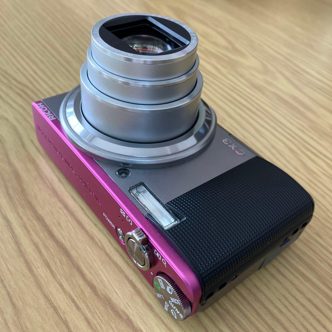 ☆美品☆ RICHO CX3（ライトグレー×ピンク） コンパクトデジタルカメラ