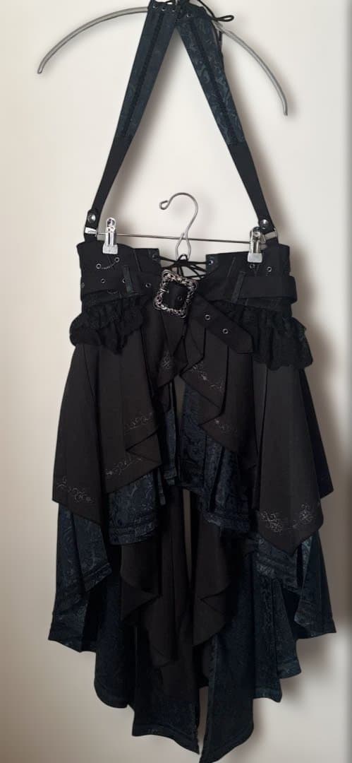 【新品未使用】OZZONESTE 黒×深緑 コルセットスカート