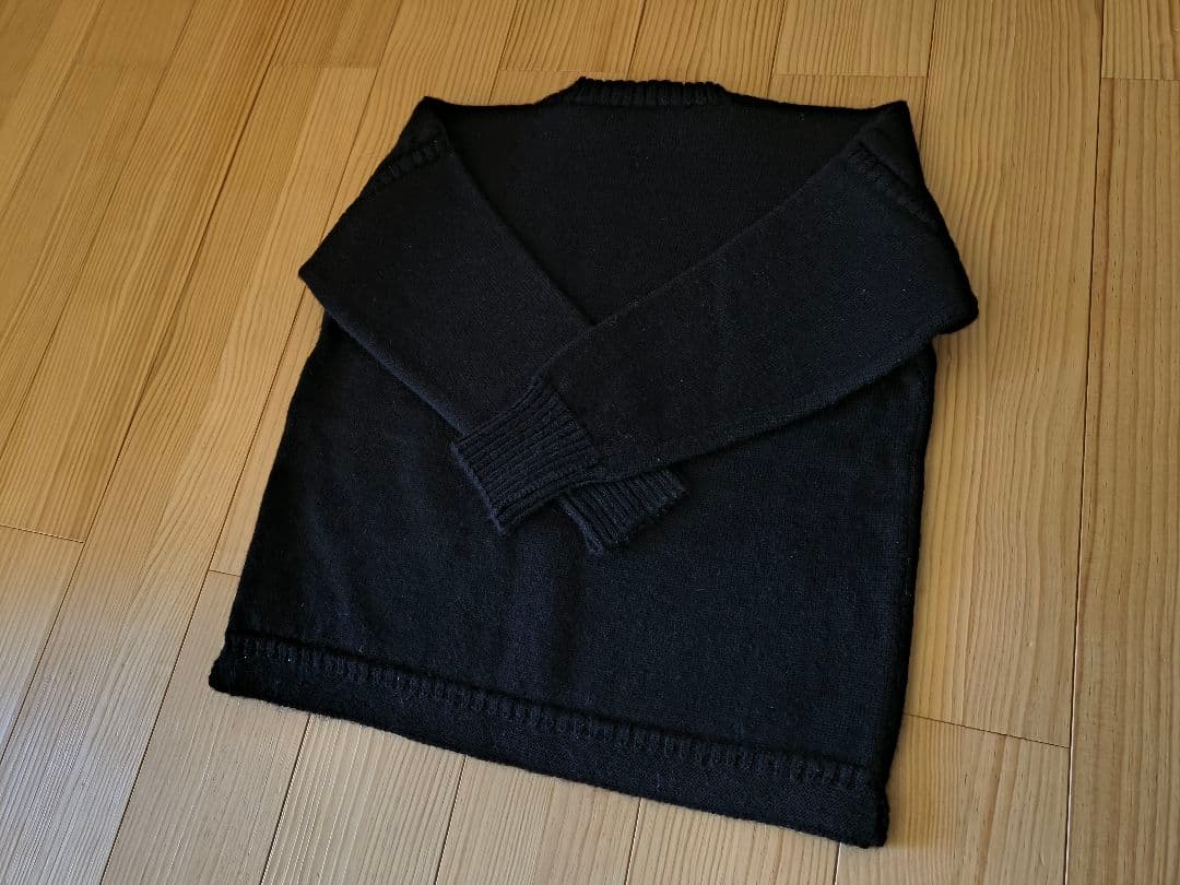 サイズ50！新品同様 イギリス製 ルトリコチュール ブラック　ガンジーセーター