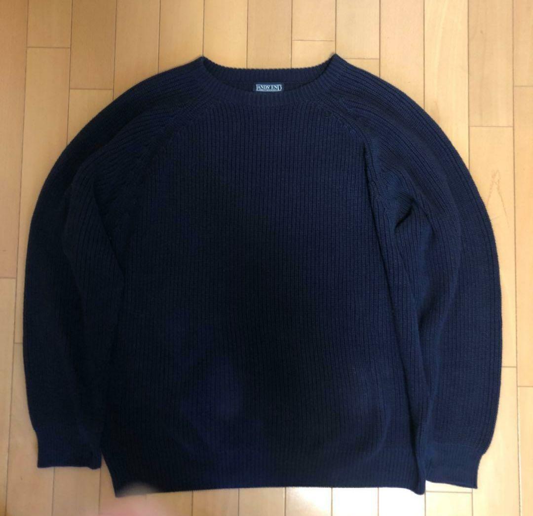 90s　00s LAND'S END コットンニット ブラック