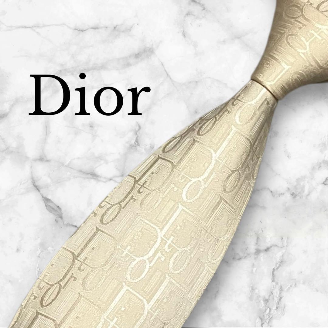 Dior ディオール　ネクタイ　ベージュ　トロッター