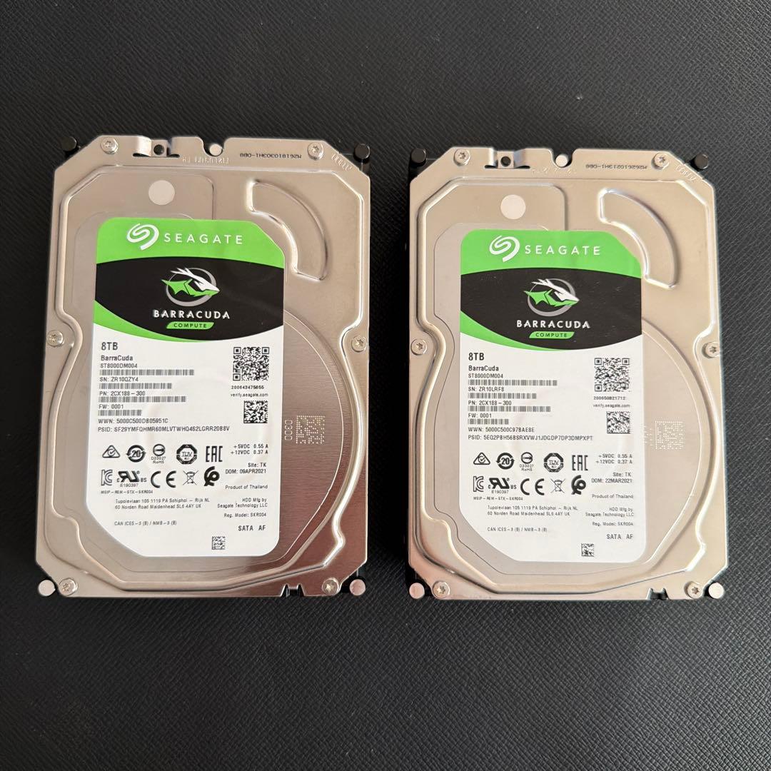Seagate Barracuda 8TB HDD 2台セット