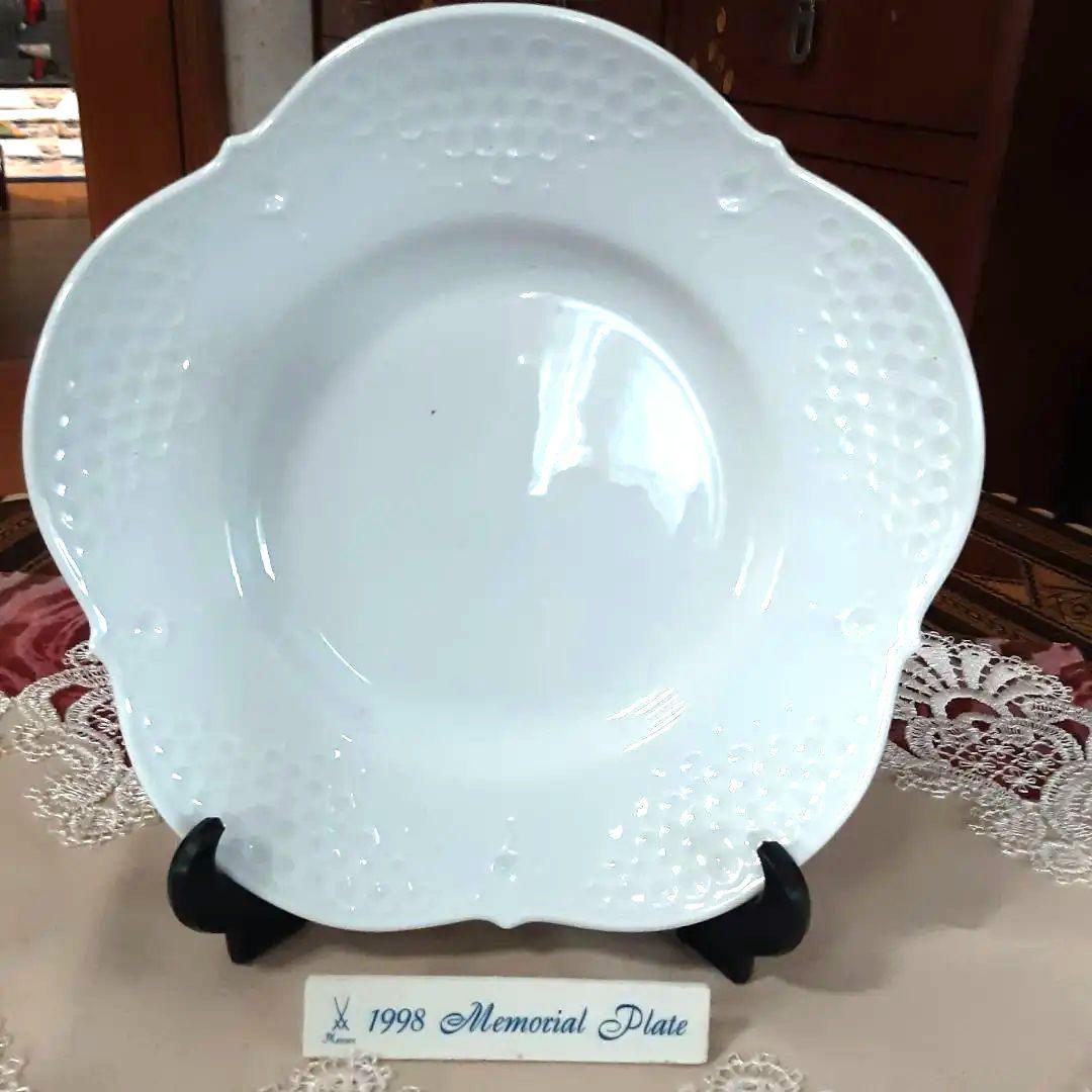 #マイセン # ホワイト レリーフ プレート