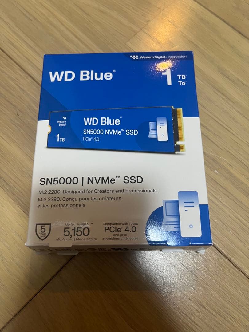 開封済ほぼ未使用】M.2 NVMe SSD 1TB WD Blue SN5000