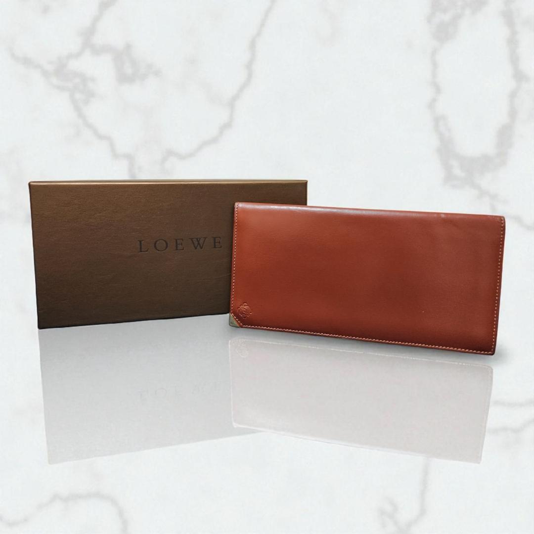 【レオじい】ロエベ 長財布 アナグラム ブラウン系 箱付 ユニセックス
