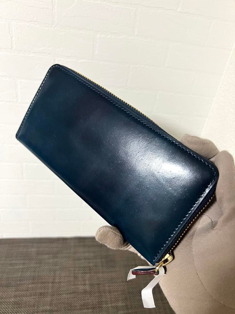 【未使用】SHELL CORDOVAN 2 ラウンドファスナー長財布 NAVY