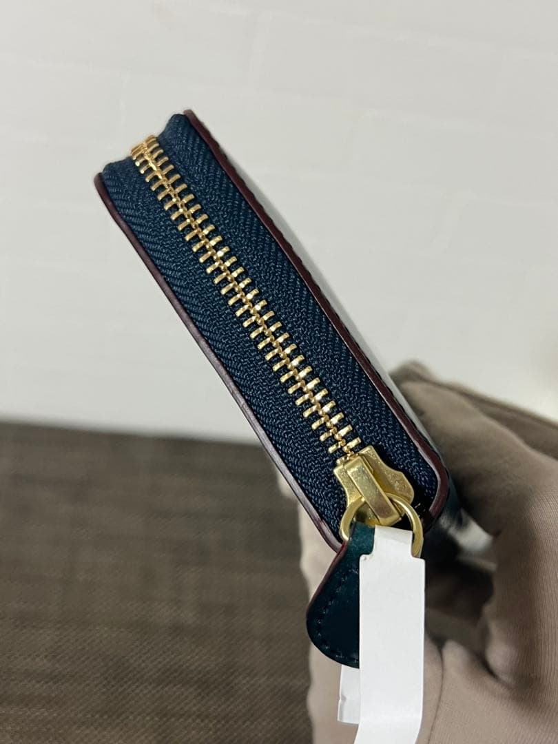 【未使用】SHELL CORDOVAN 2 ラウンドファスナー長財布 NAVY