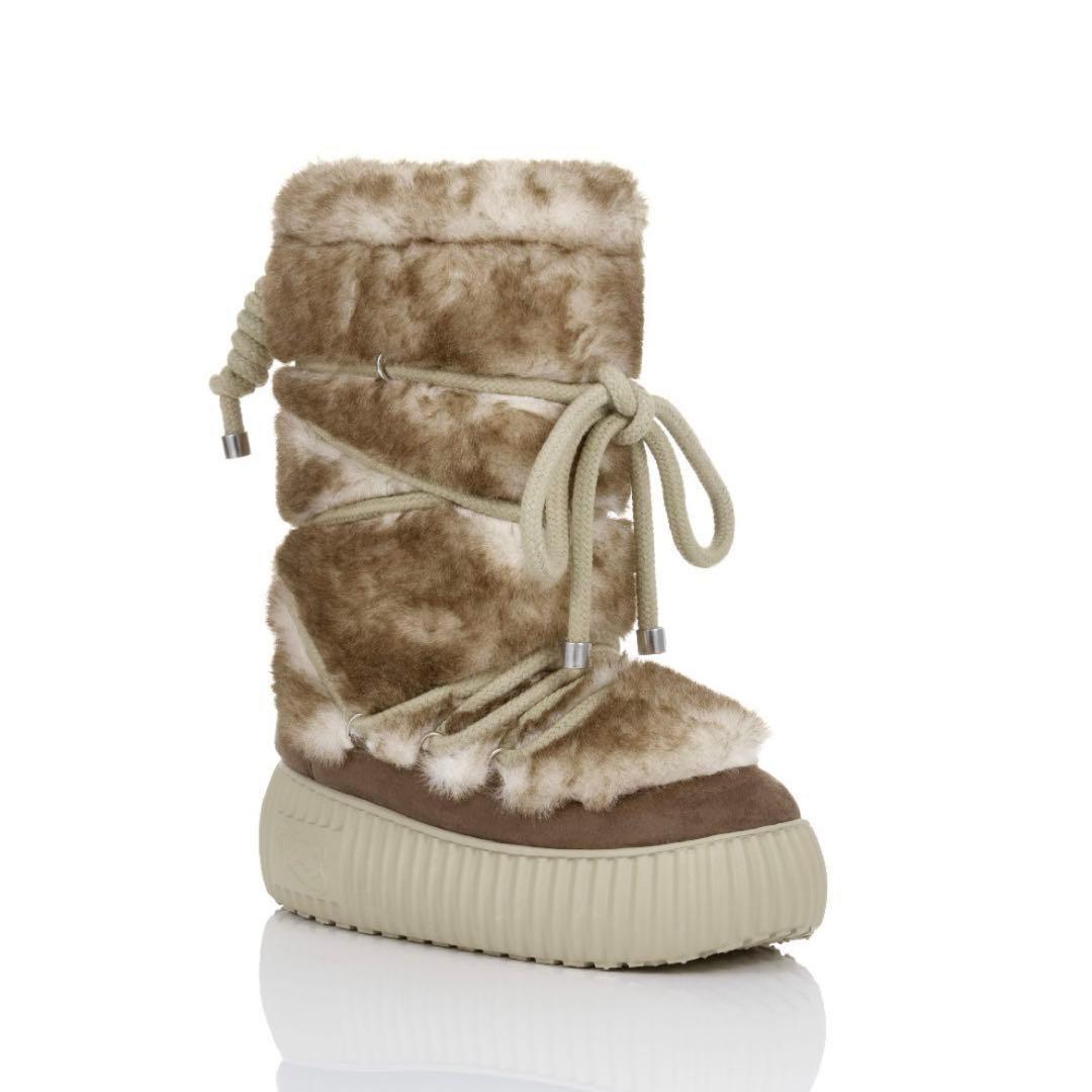 靴 YELLO RITTE FAUX FUR BOOTS