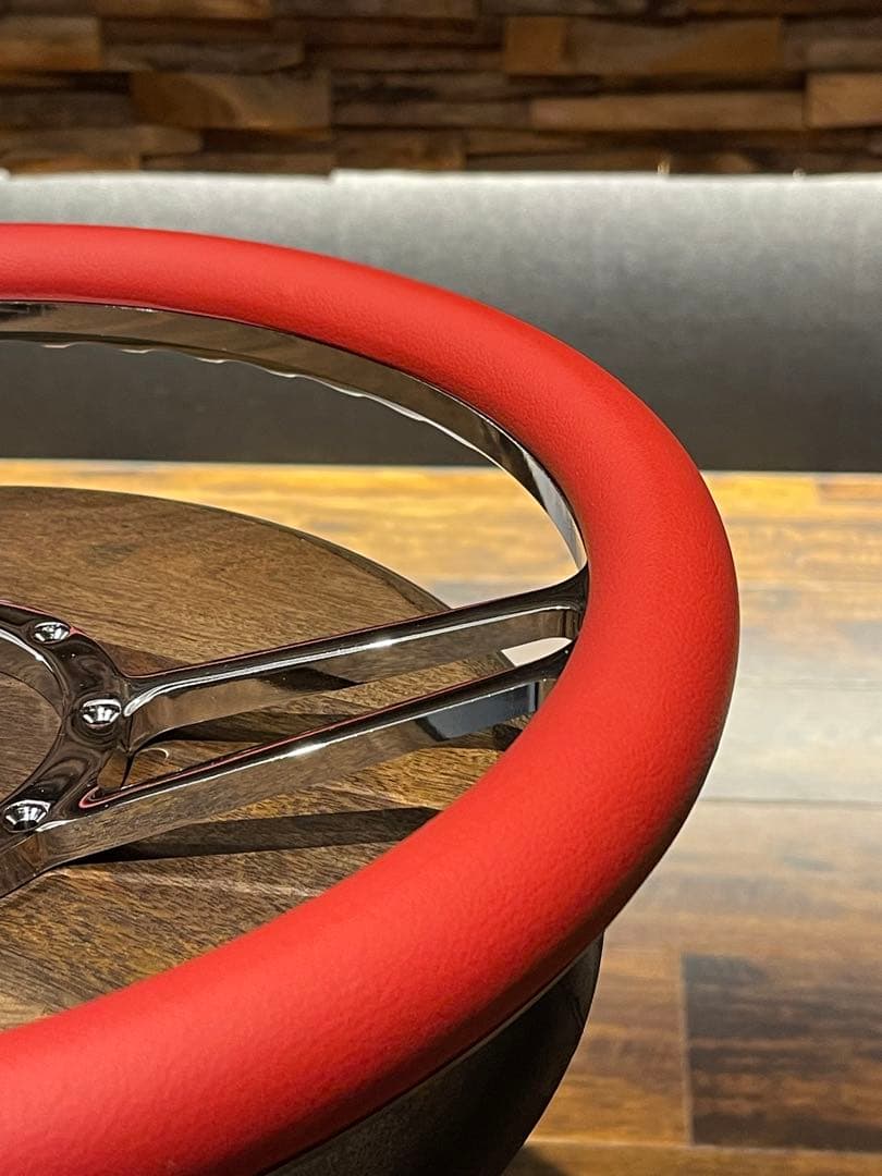 TMI アメリカ製 GT 14インチ ステアリングホイール レザーハーフラップ