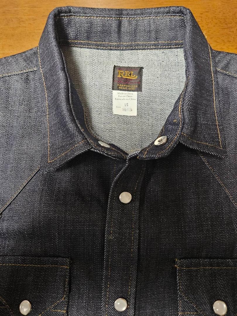 【新品未使用】DOUBLE RRL ダークデニムノンウォッシュ シャツ（L)