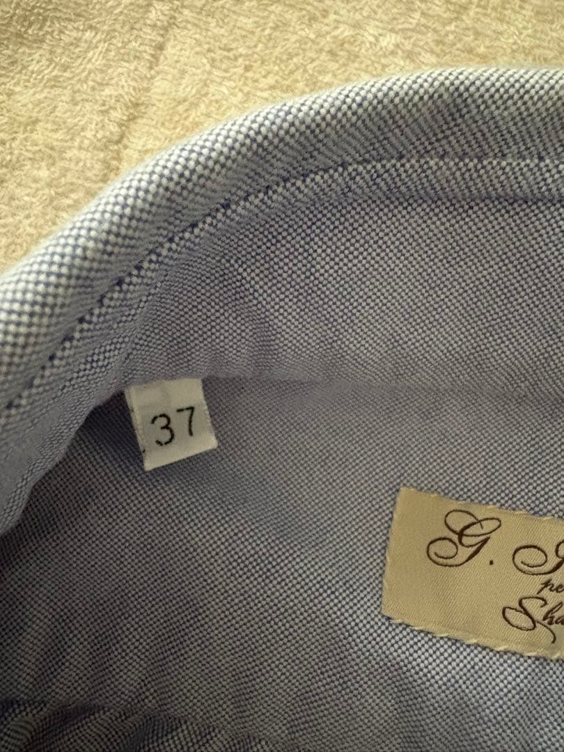 イングレーゼ　シャツ　サックス　オックスフォード　サイズ３７　シャロン購入