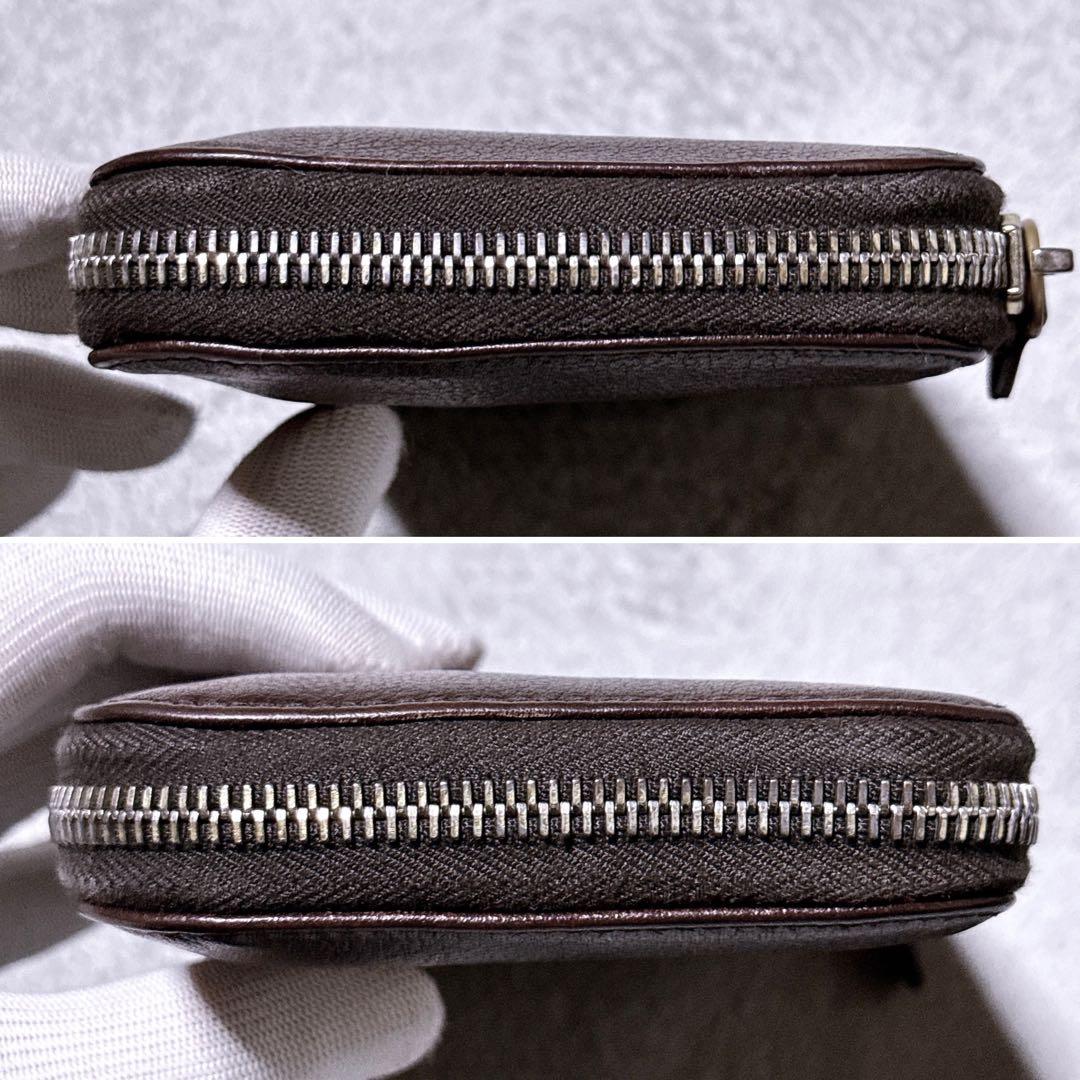 【美品】イルビゾンテ オーガナイザー 長財布 ラウンド 型押し ブラウン