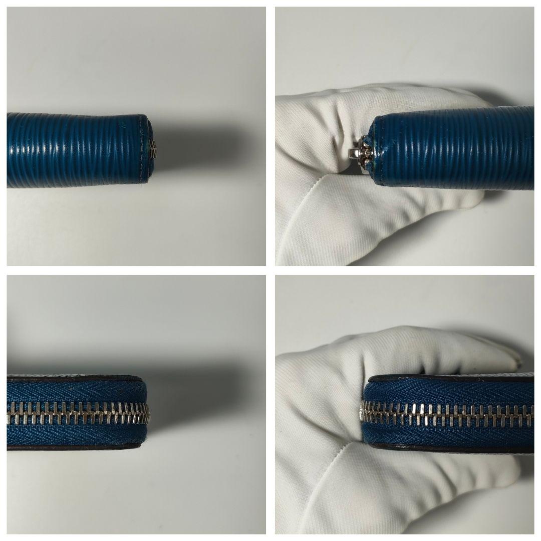 【現行品】ルイヴィトン エピレザー ジッピーウォレット ヴェルティカル ブルー