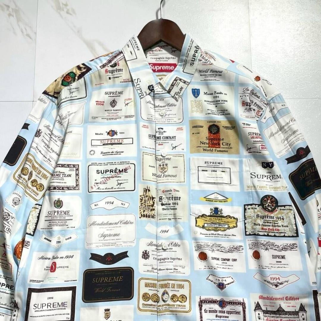 未使品級】Supreme 2024 24AW ラベルシャツ 総柄 マルチ　長袖