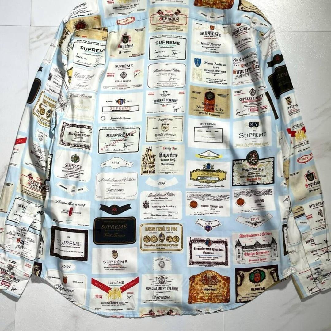 未使品級】Supreme 2024 24AW ラベルシャツ 総柄 マルチ　長袖