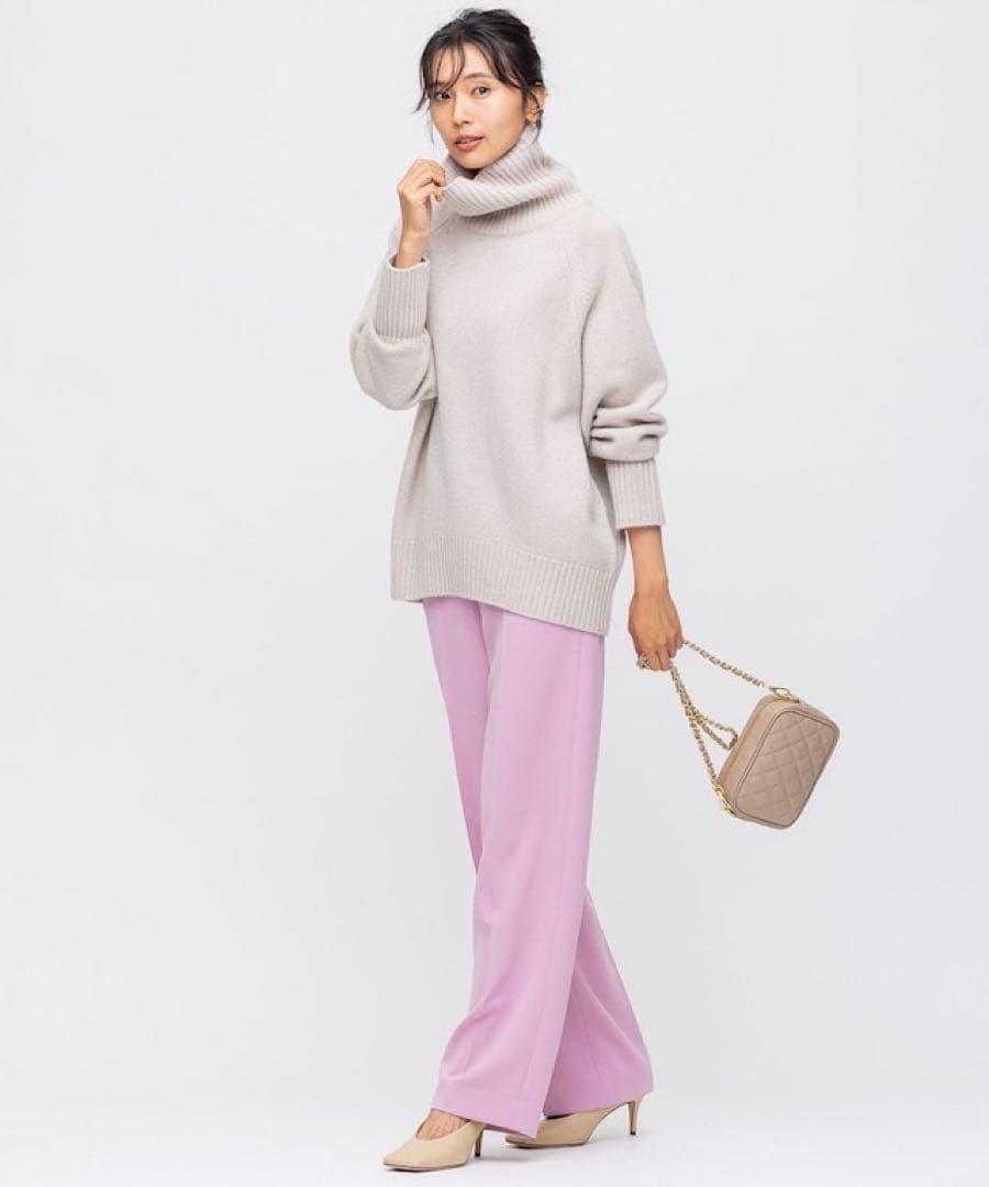 専用　23区ウールカシミヤブレンドバルキー タートルネック ニット44XL