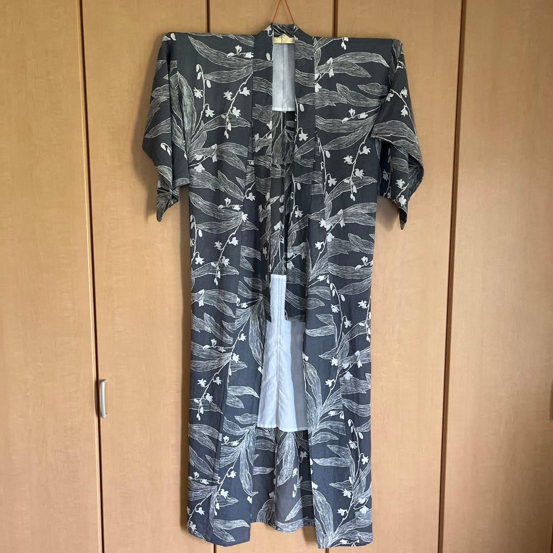 【新品未使用】浴衣　すずらん　グレー　三松