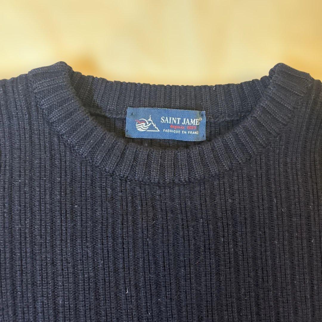 Saint James ミリタリーデザインセーター ネイビー