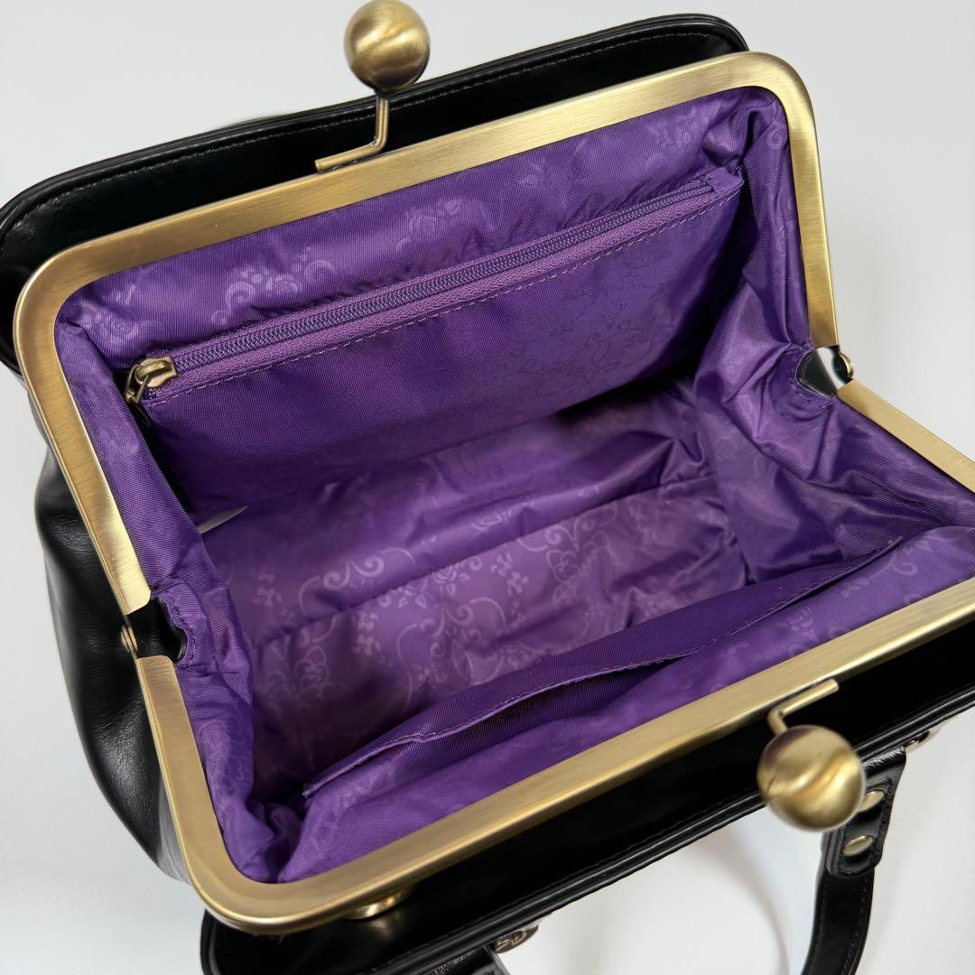 【未使用に近い】アナスイ　ハンドバッグ 2way がま口　ディディオン　黒