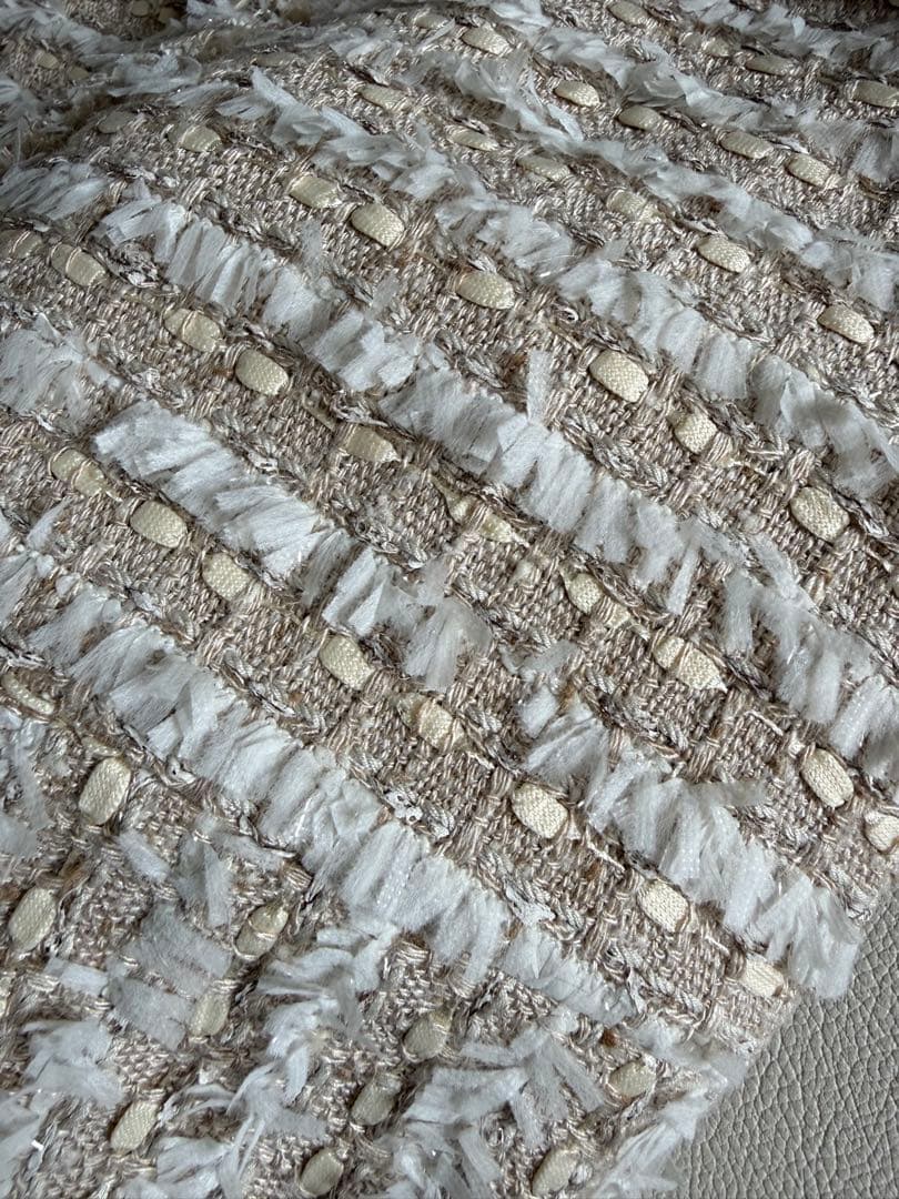 美品　フォクシー　ツイードジャケット　ピンクベージュ　38