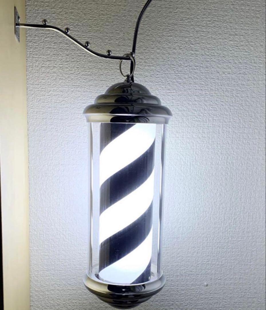 新品 特注 ブラック＆ホワイト 黒白 ミニサインポール 屋内用 理容室 バーバー