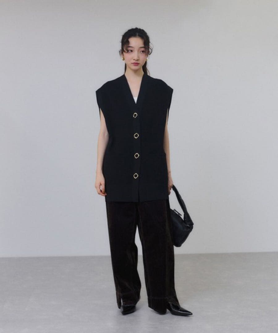 アダムエロペ：【サステナブル】ミドルニットジレ