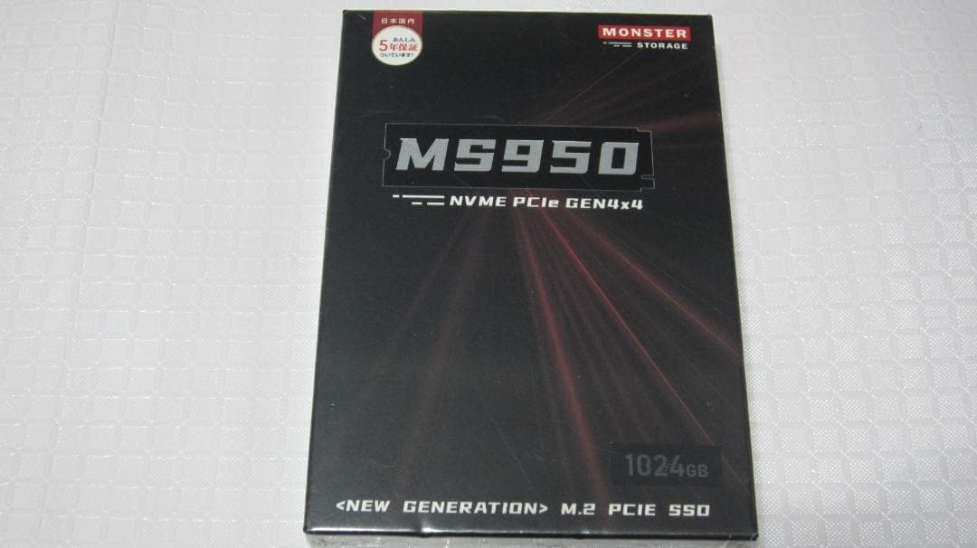 Monster Storage 1TB MS950 NVMe SSD 未開封