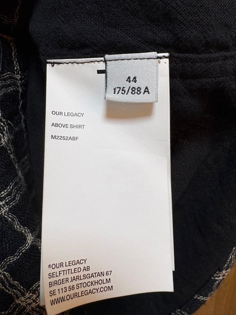 トップス OUR LEGACY ABOVE SHIRT 25SS size44