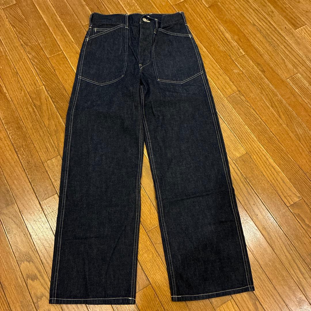 新品未使用BEAMSBOYダークブルーワイドレッグデニムパンツ